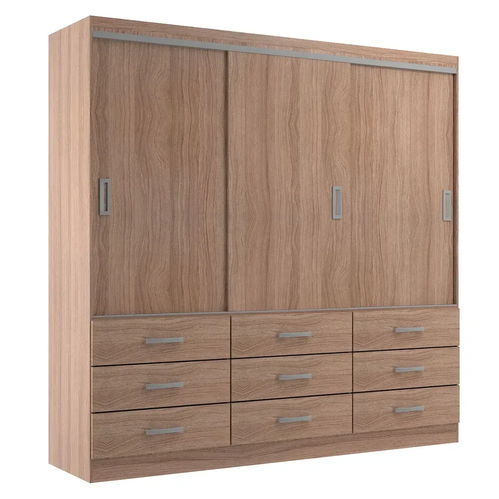 Guarda Roupa Casal Isabela 3 Portas 9 Gavetas Demolição - Evidência Móveis - 2
