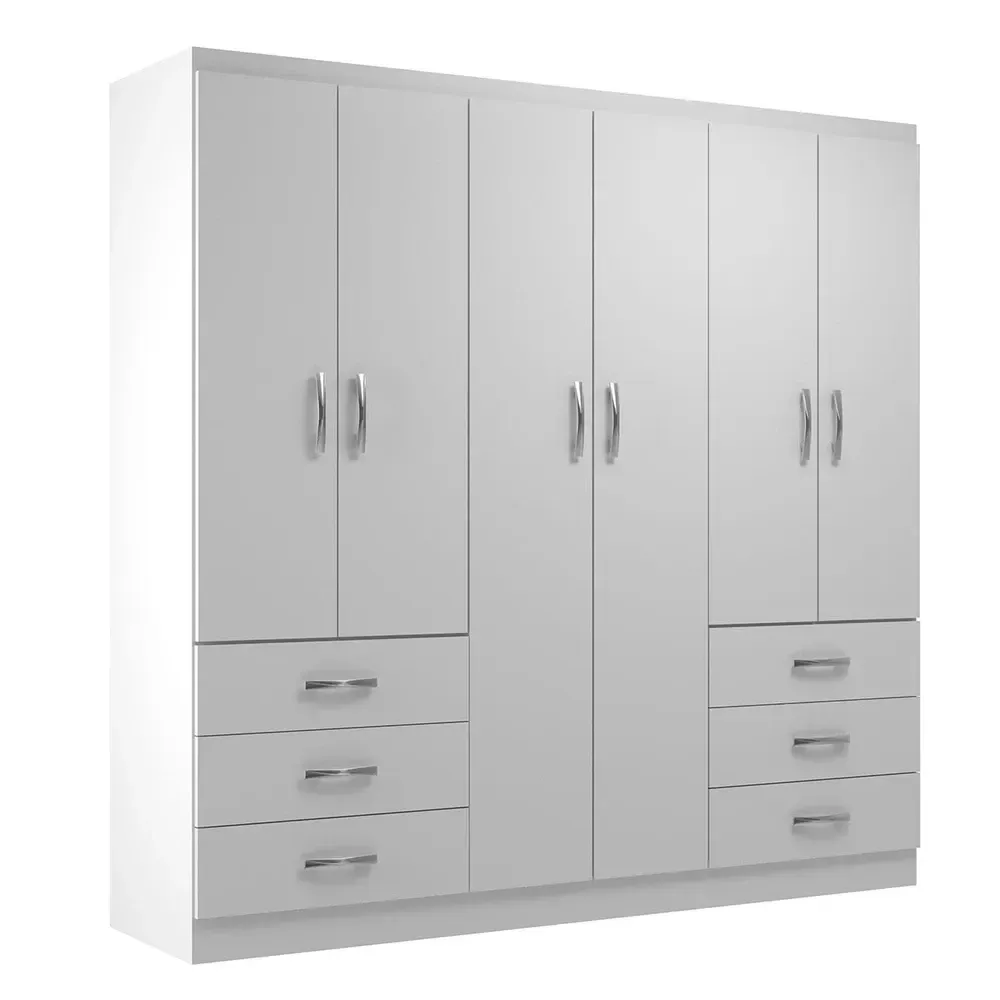 Guarda Roupa Casal New Encante 6 Portas 6 Gavetas Branco - Evidencia Móveis - 2