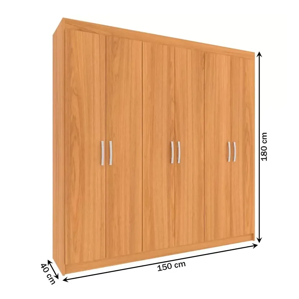 Guarda Roupa Casal Montreal 6 Portas 2 Gavetas Cinamomo - Evidência Móveis - 3
