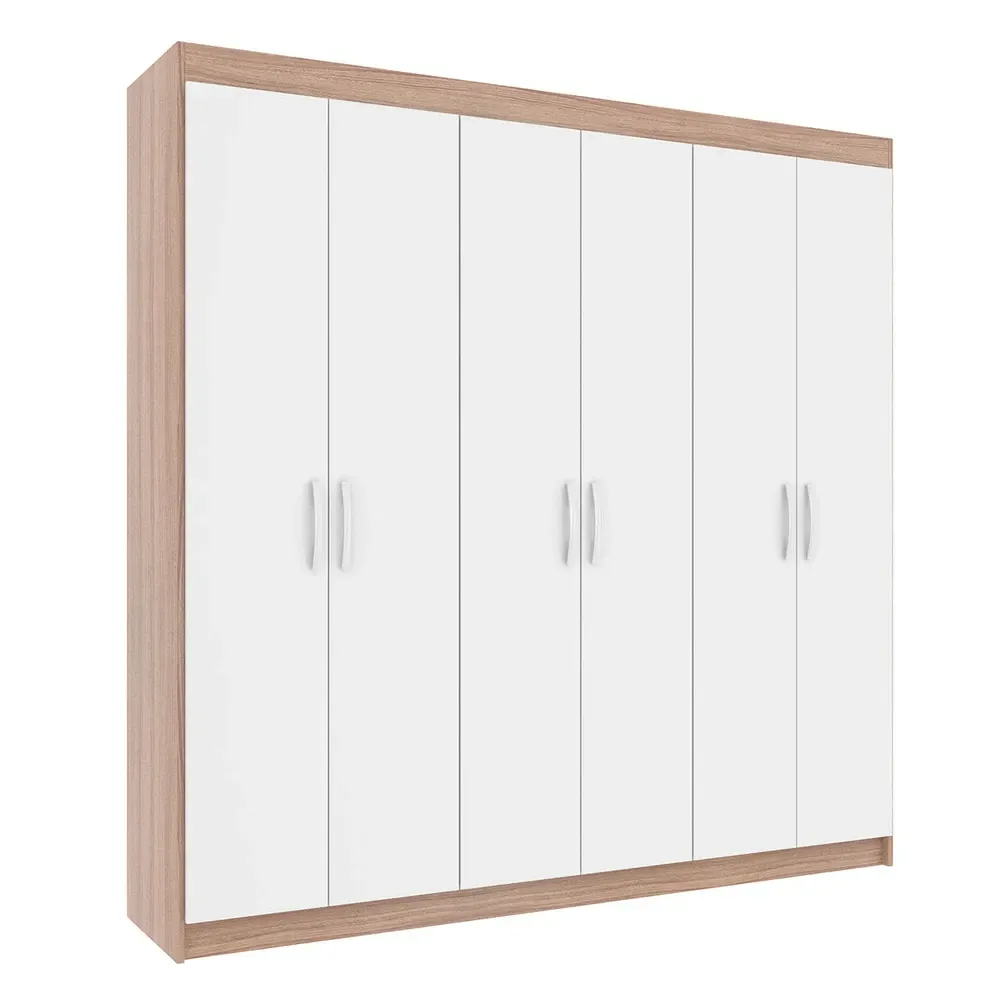 Guarda Roupa Casal Montreal 6 Portas 2 Gavetas Demolição/Branco - Evidência Móveis - 2
