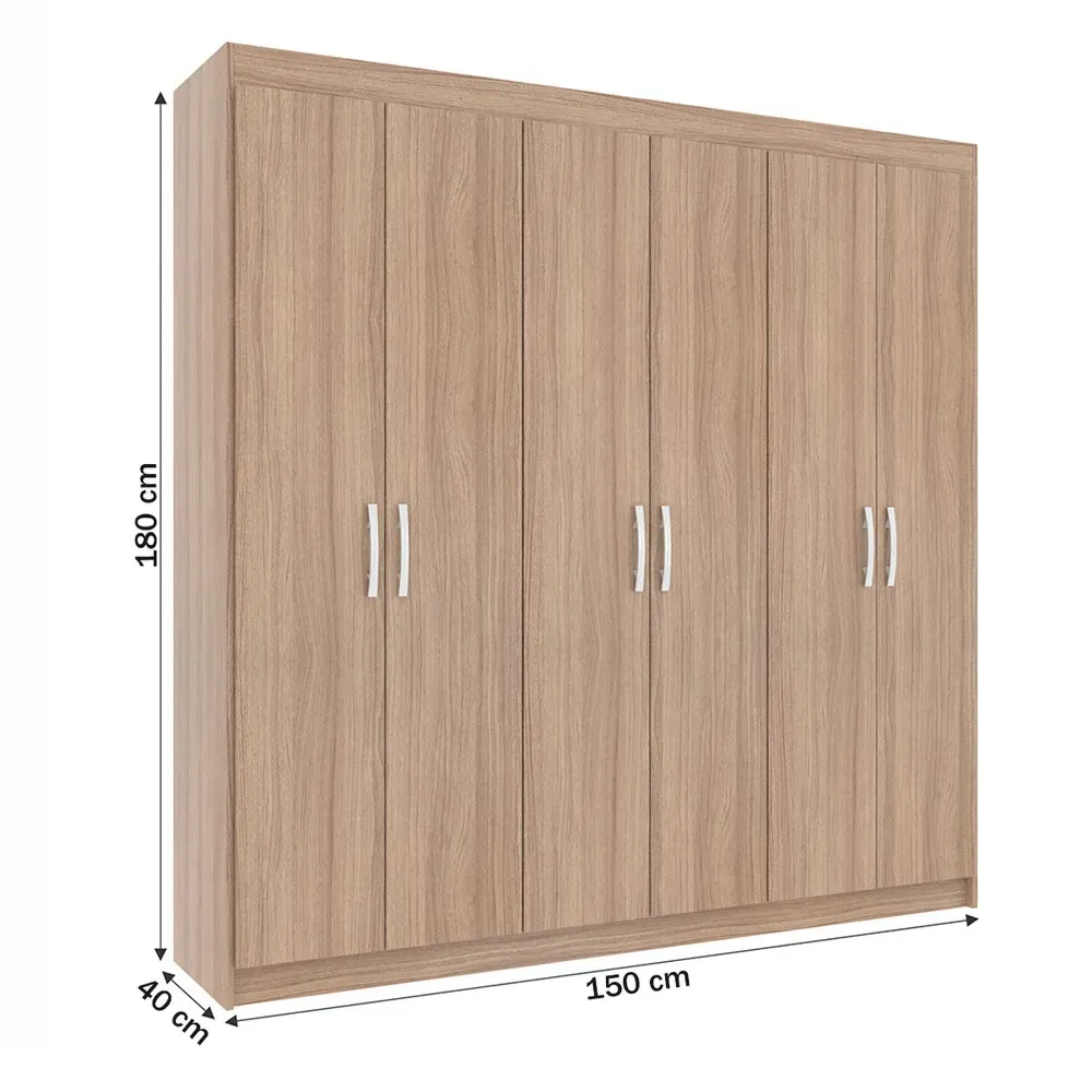 Guarda Roupa Casal Montreal 6 Portas 2 Gavetas Demolição - Evidência Móveis - 3