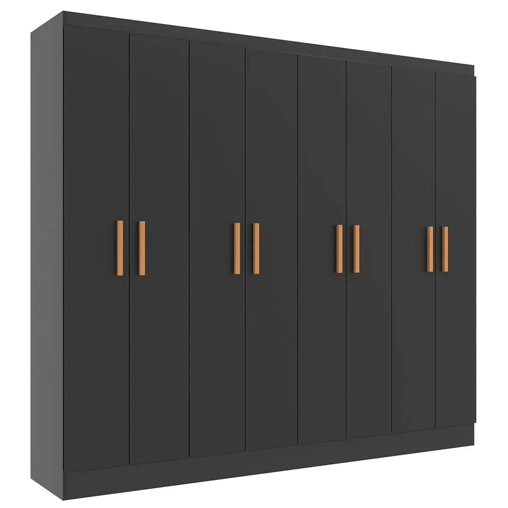 Guarda Roupa Casal Paris 8 Portas Black - Evidencia Móveis - 2