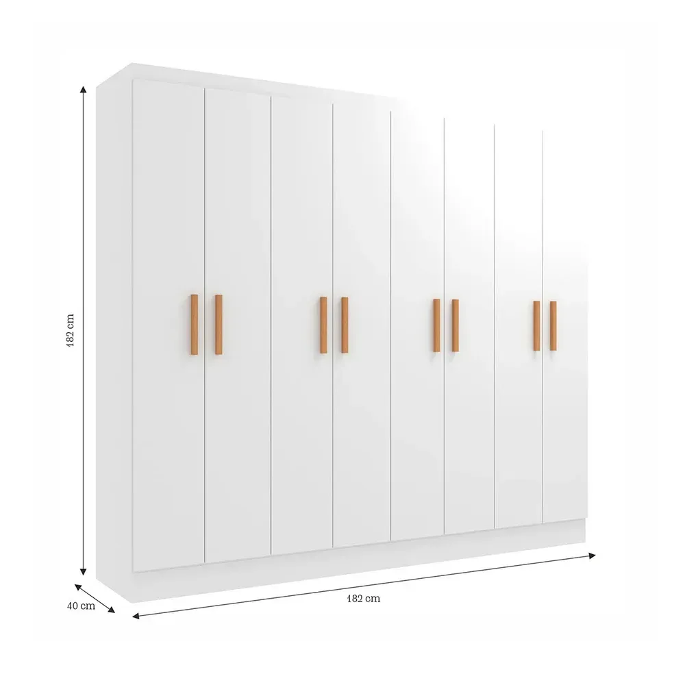 Guarda Roupa Casal Paris 8 Portas Branco - Evidencia Móveis - 3
