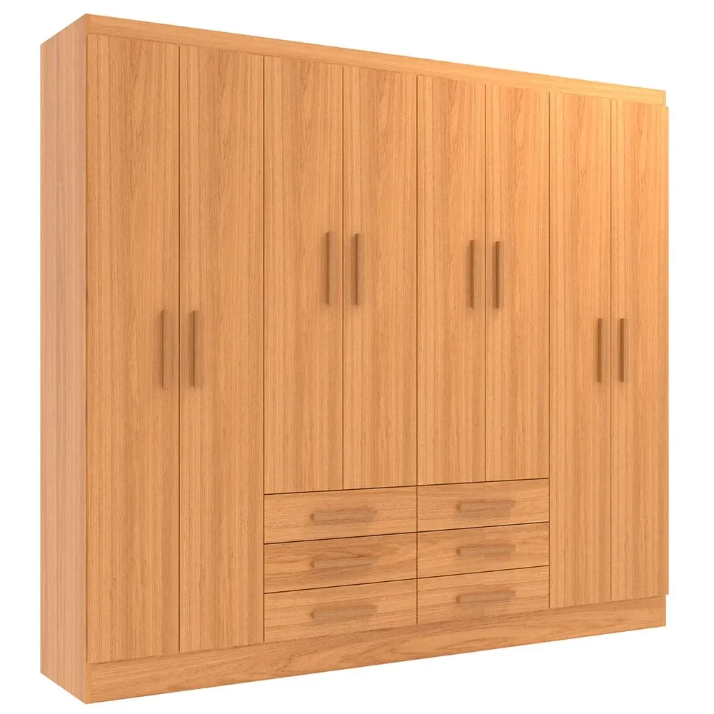 Guarda Roupa Casal Paris 8 Portas 6 Gavetas Cinamomo - Evidencia Móveis - 2