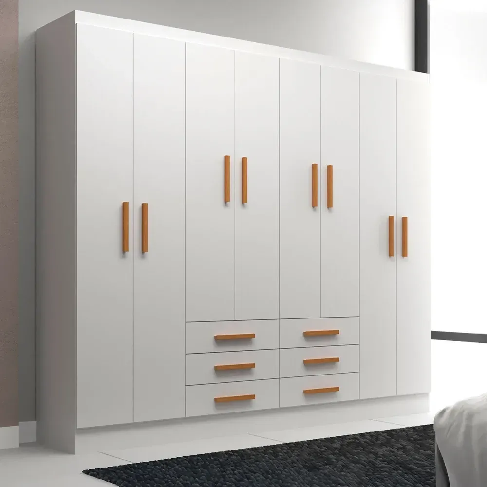 Guarda Roupa Casal Paris 8 Portas 6 Gavetas Branco - Evidencia Móveis - 1