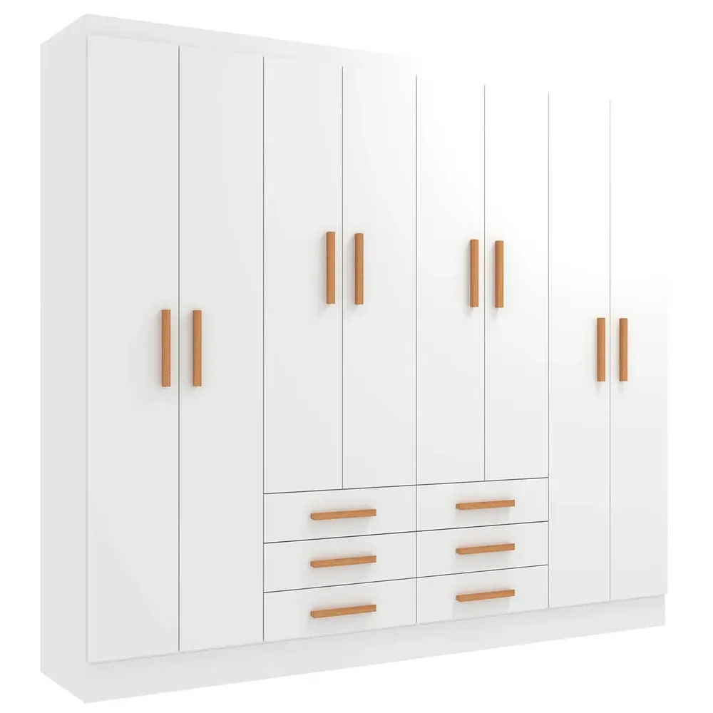 Guarda Roupa Casal Paris 8 Portas 6 Gavetas Branco - Evidencia Móveis - 2