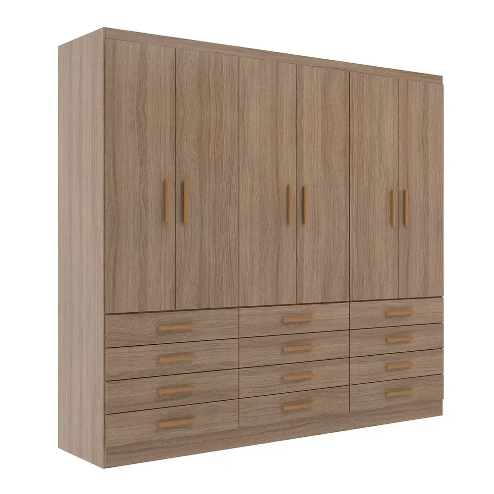 Guarda Roupa Casal New Mônaco 6 Portas 12 Gavetas Demolição - Evidência Móveis - 2
