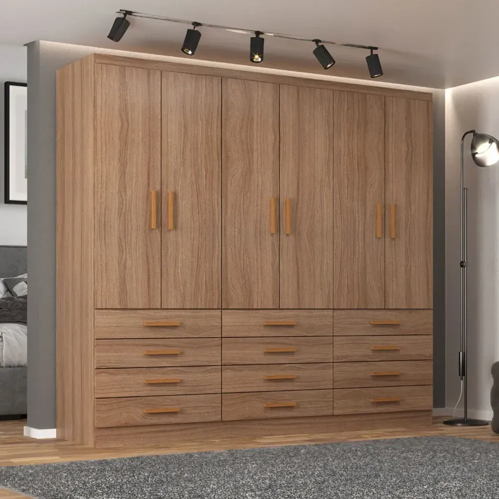 Guarda Roupa Casal New Mônaco 6 Portas 12 Gavetas Demolição - Evidência Móveis - 1