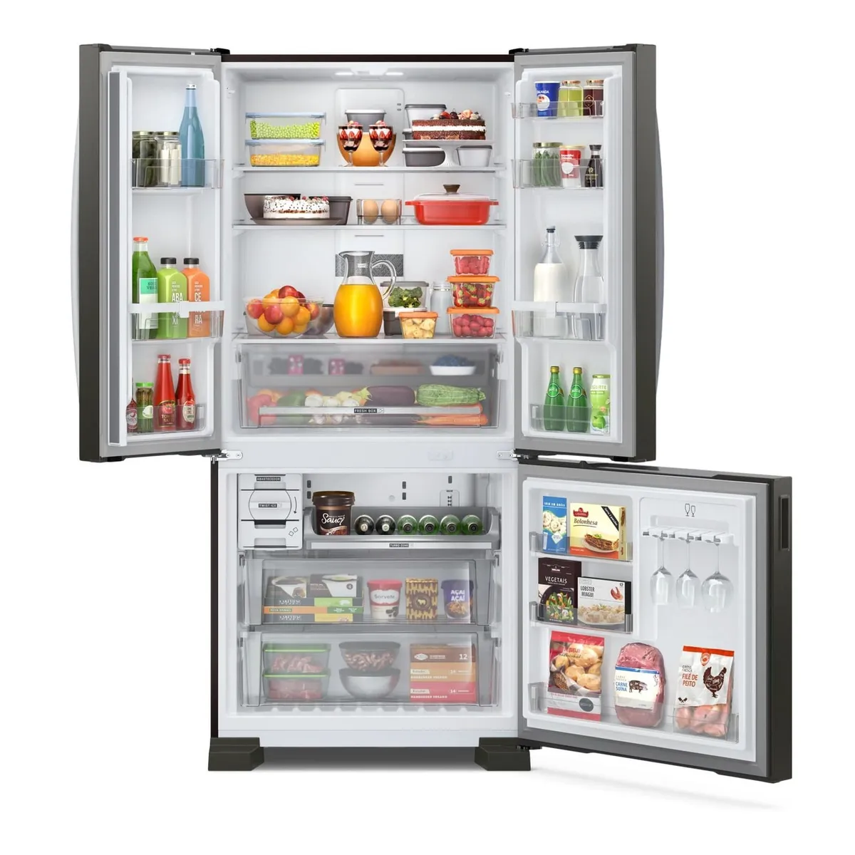 Geladeira Brastemp Eclipse Collection Frost Free French Door Inverter A+++ 554 Litros Black Inox - BRO85AE - 3