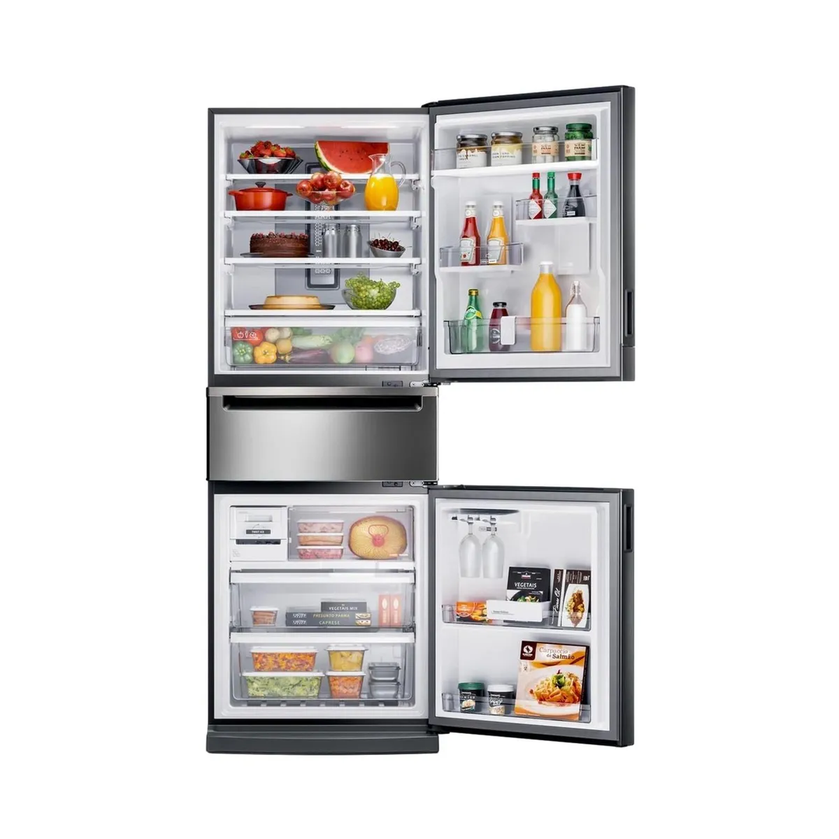 Geladeira Brastemp Eclipse Collection Frost Free Inverse A+++ 479 Litros Cor Black Inox com Super Capacidade e Smart Flow - BRE58FE - 3