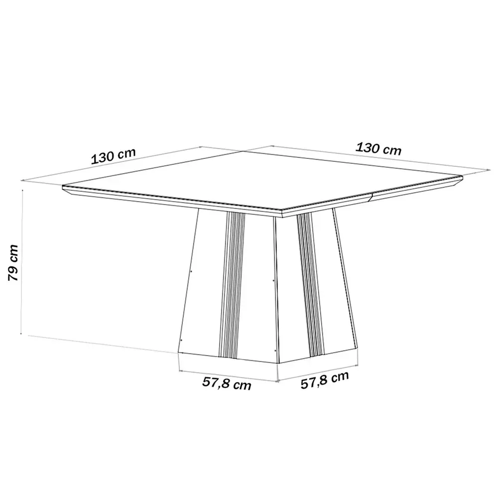 Mesa de Jantar 8 Cadeiras Amabile com Vidro Mel/Nude/Off White - Pnr Móveis - 3