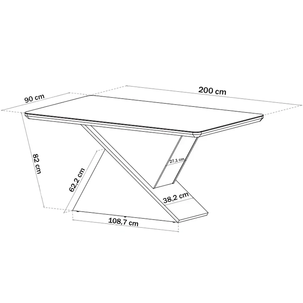 Mesa de Jantar 8 Cadeiras Glamuor com Vidro Mel/Off White/Bronze - Pnr Móveis - 3