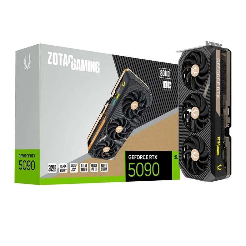 Placa de Video Zotac GeForce RTX 5090 Solid OC, 32GB, GDDR7, 512-bit, ZT-B50900J-10A-NAC - 1