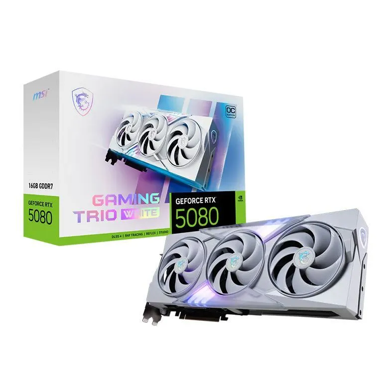 Placa de Video MSI GeForce RTX 5080 Gaming Trio OC White, 16GB, GDDR7, 256-bit, 912-V531-418-NAC - 1