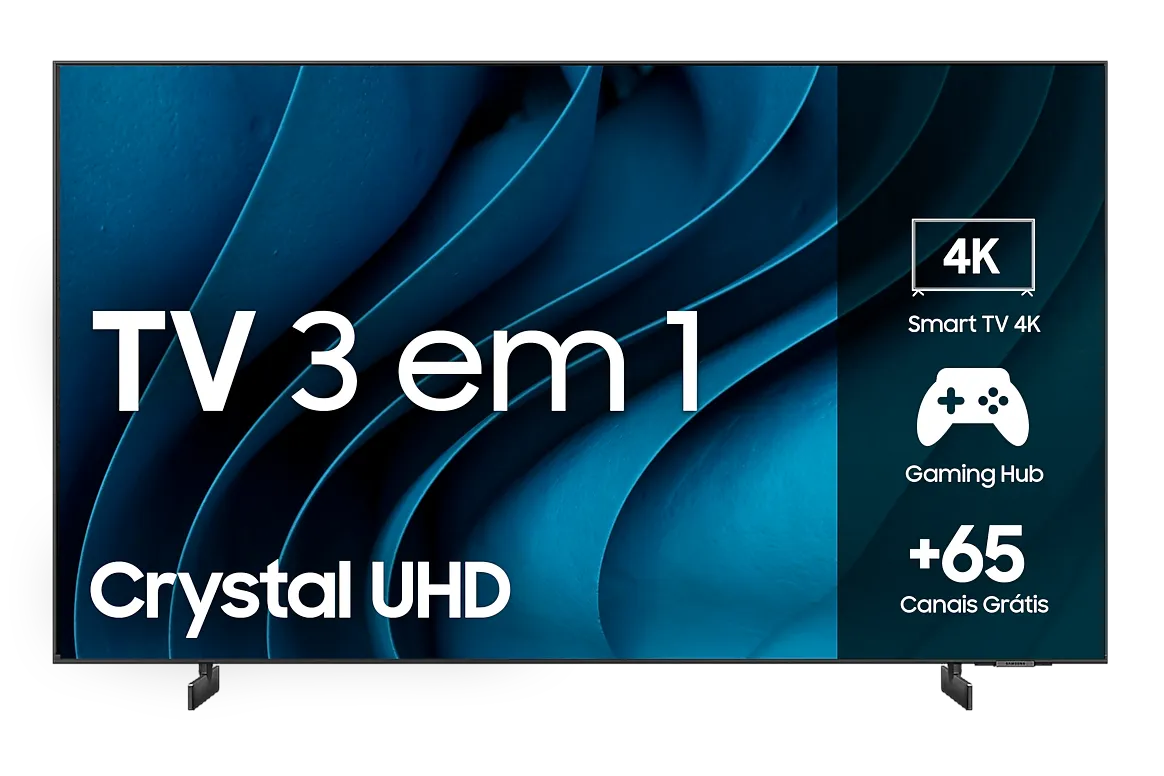 Smart TV 65" Samsung Crystal UHD 4K 65CU8000 2023, Processador Crystal 4K, Tizen, 60Hz, Preto - 3