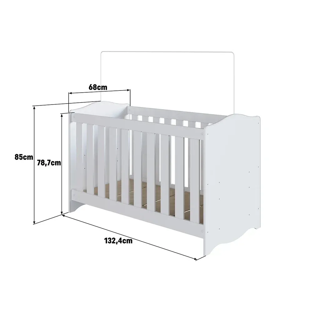 Berço Encanto 3 em 1 com Colchão Branco - Completa Móveis - 3