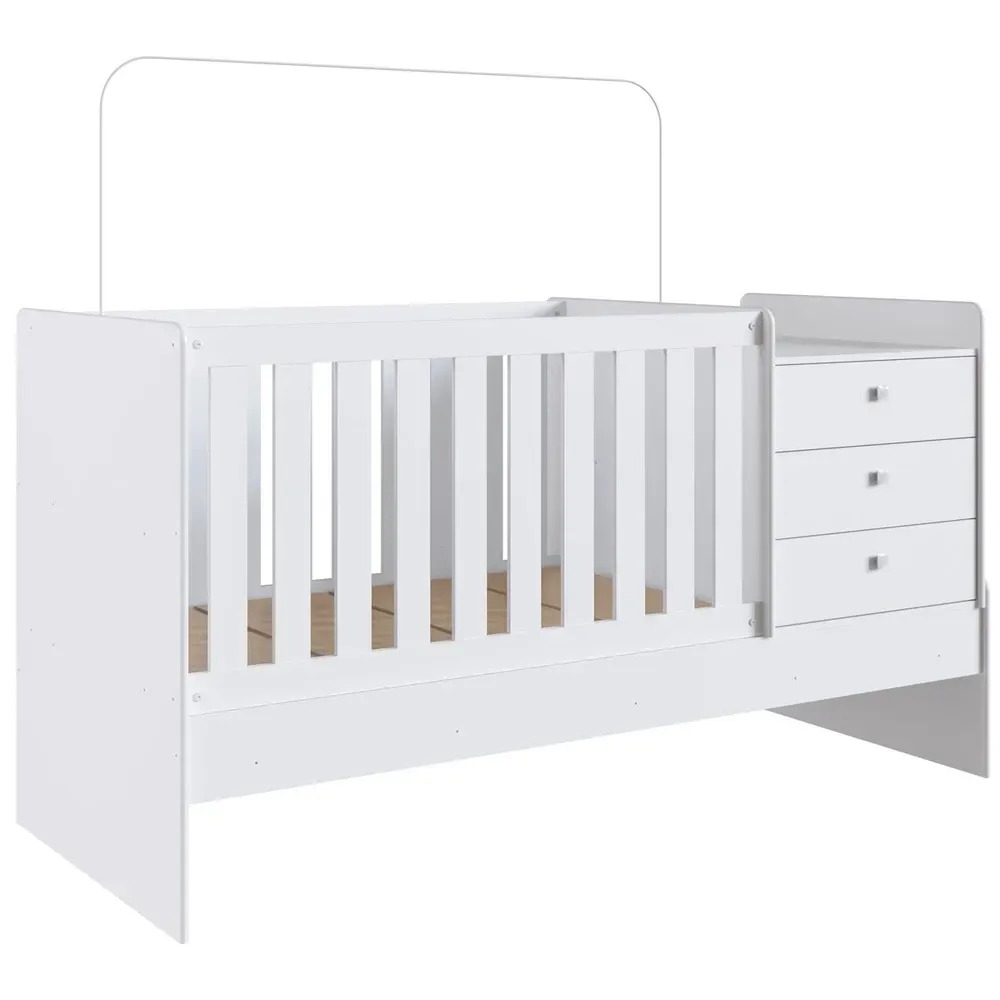 Berço Cama com Cômoda Branco - Completa Móveis - 2