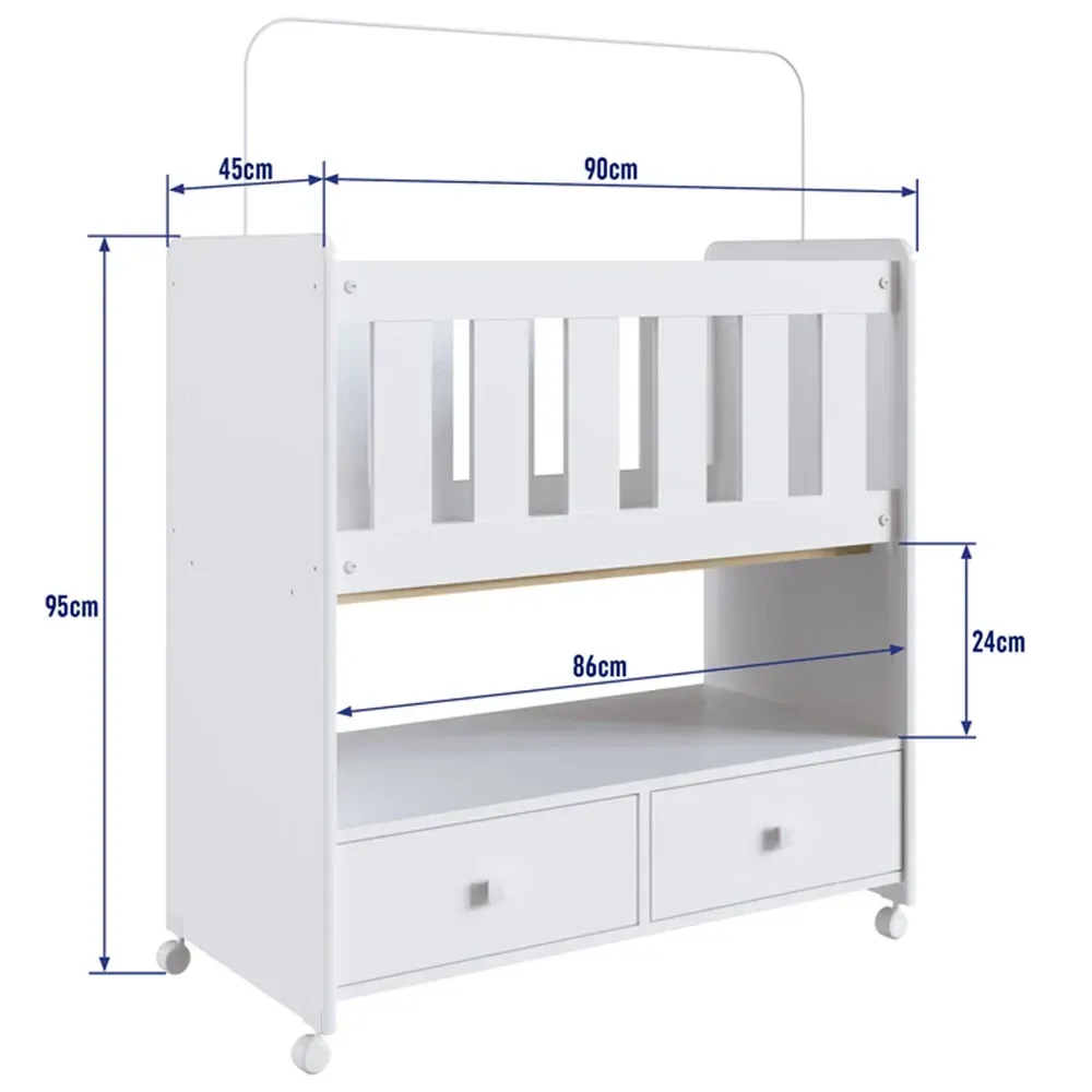 Berço Moisés com 2 Gavetas com Colchão By Branco - Completa Móveis - 3