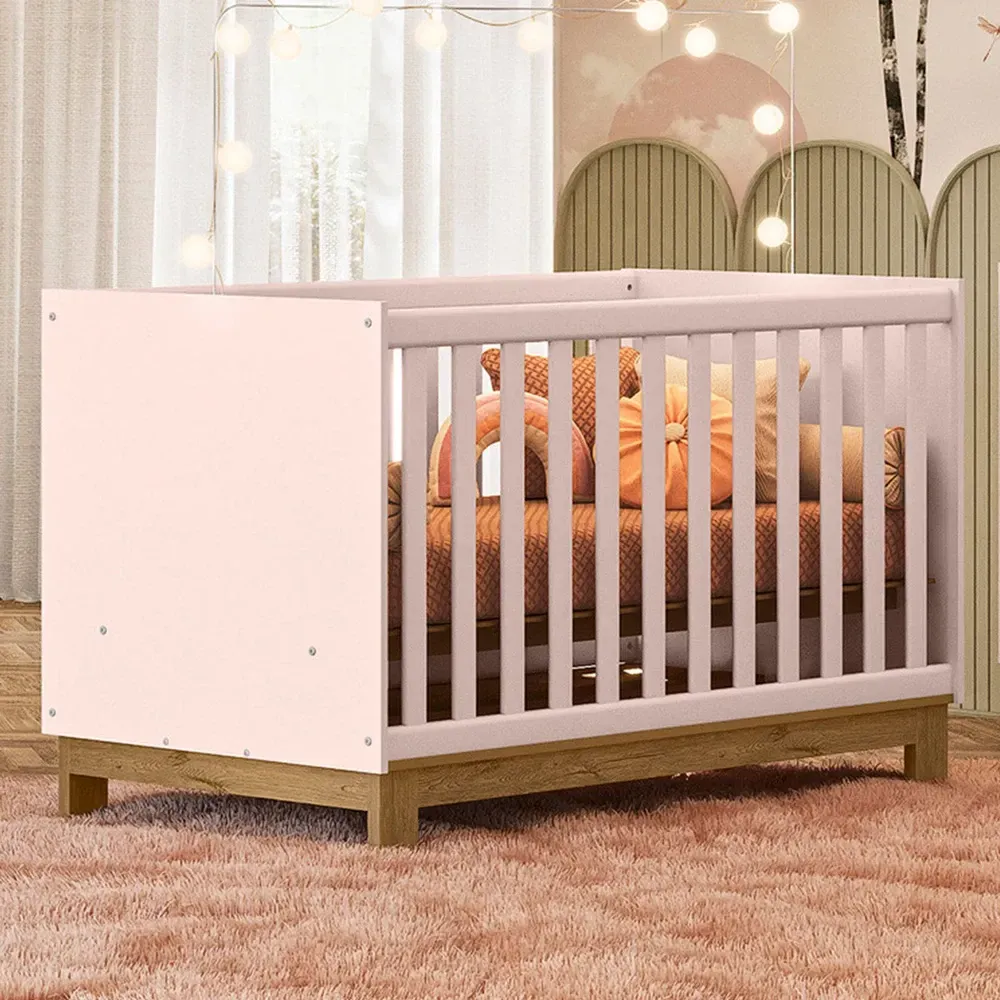 Berço Mini Cama 2 em 1 Encanto Rosa - Qmovi - 1