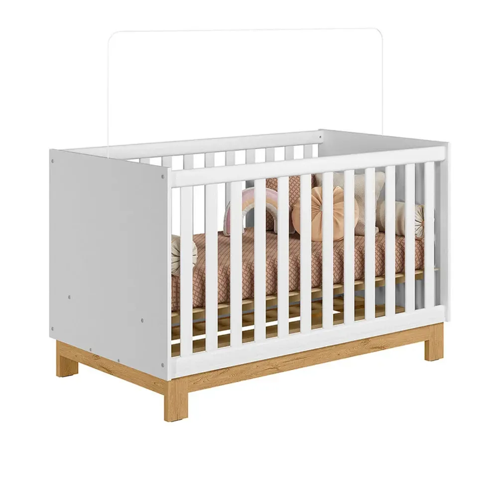 Berço Mini Cama 2 em 1 Encanto Branco Acetinado - Qmovi - 2