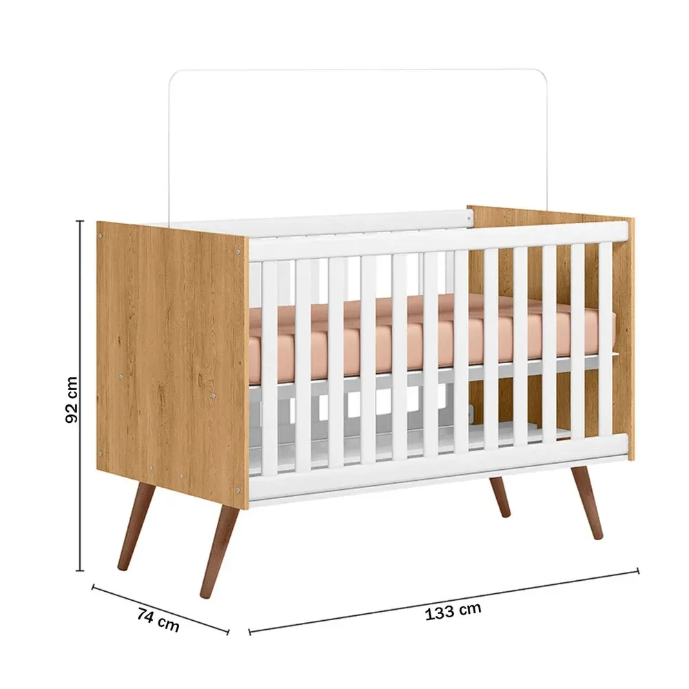 Berço Mini Cama Encanto Freijó/Branco - Qmovi - 3