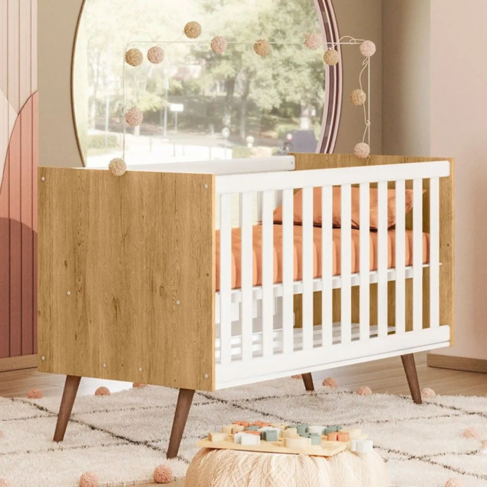 Berço Mini Cama Encanto Freijó/Branco - Qmovi - 1