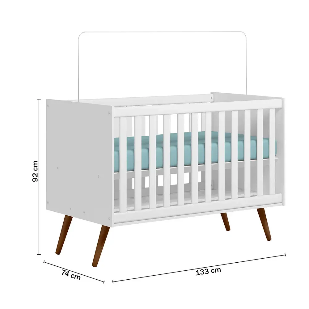 Berço Mini Cama Encanto Branco Acetinado - Qmovi - 3