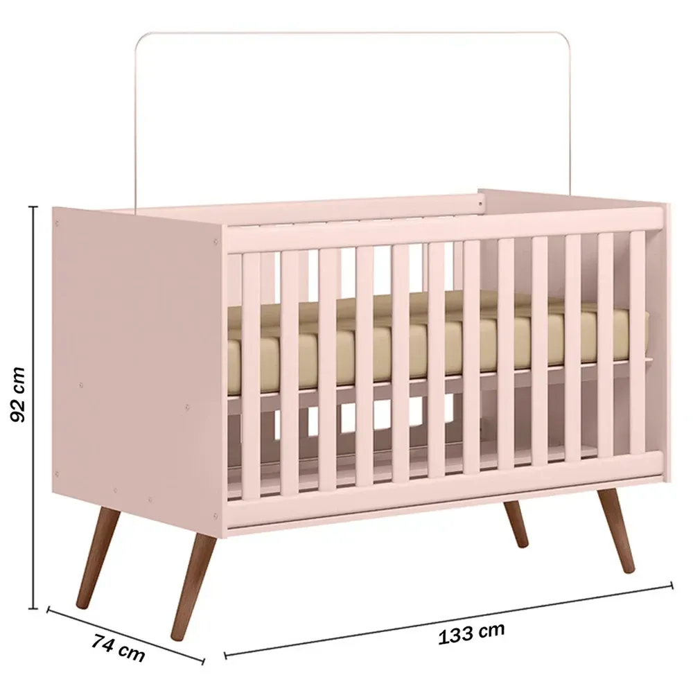 Berço Mini Cama Encanto Rosa - Qmovi - 3