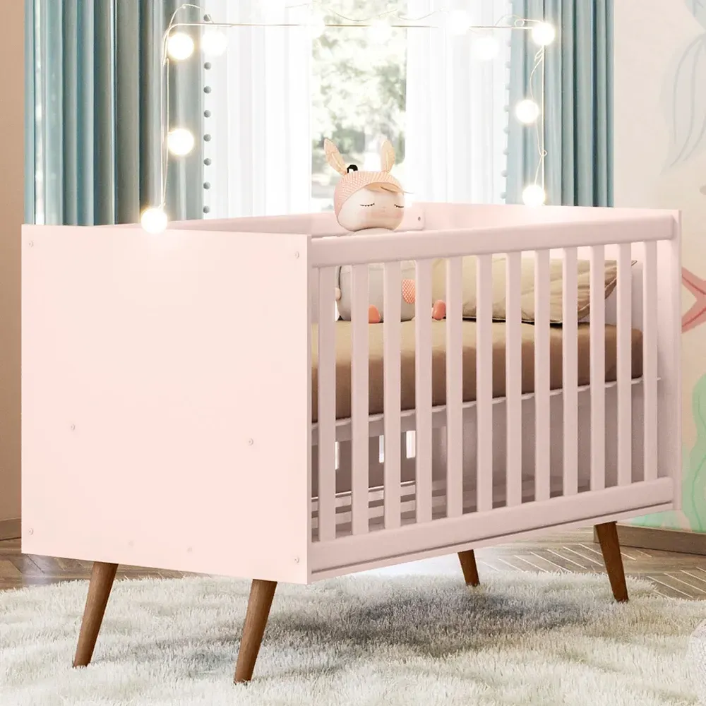 Berço Mini Cama Encanto Rosa - Qmovi - 1