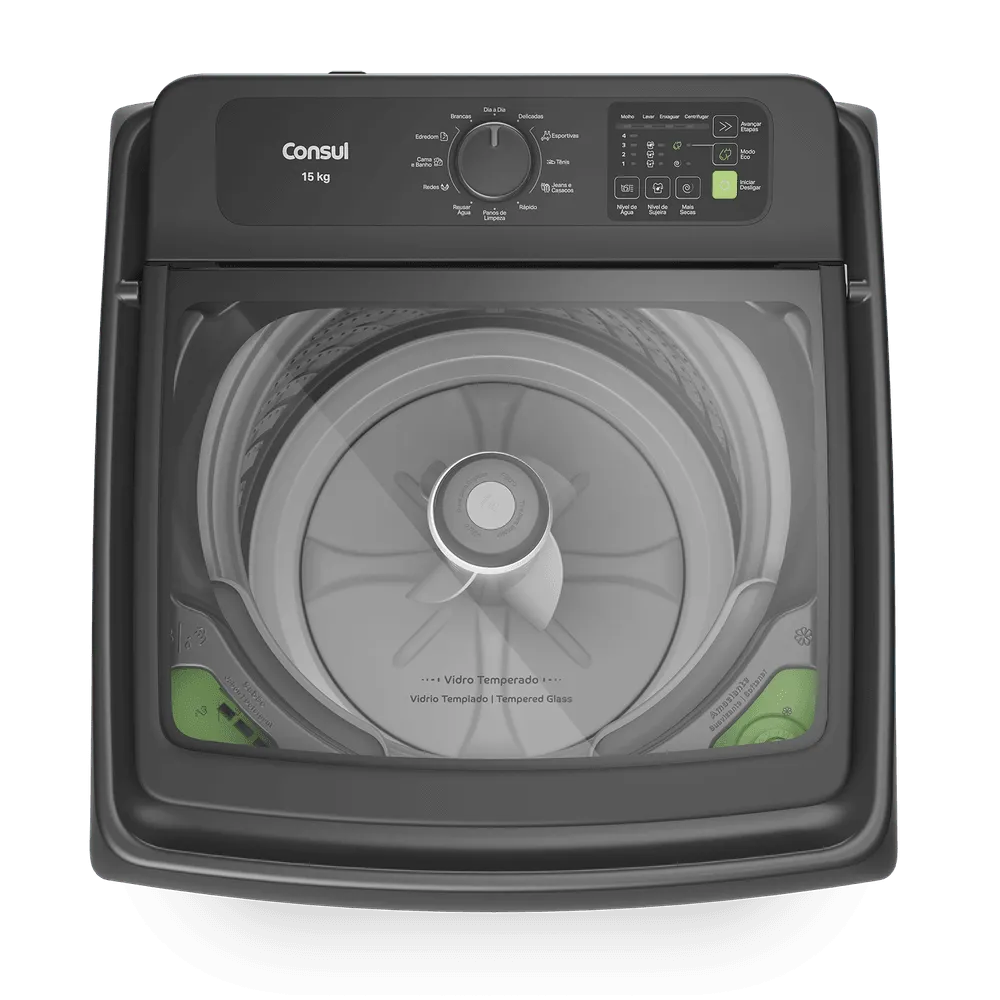 Máquina de Lavar Consul 15Kg Cinza Chumbo com Modo Eco - CWN15A9 - 3