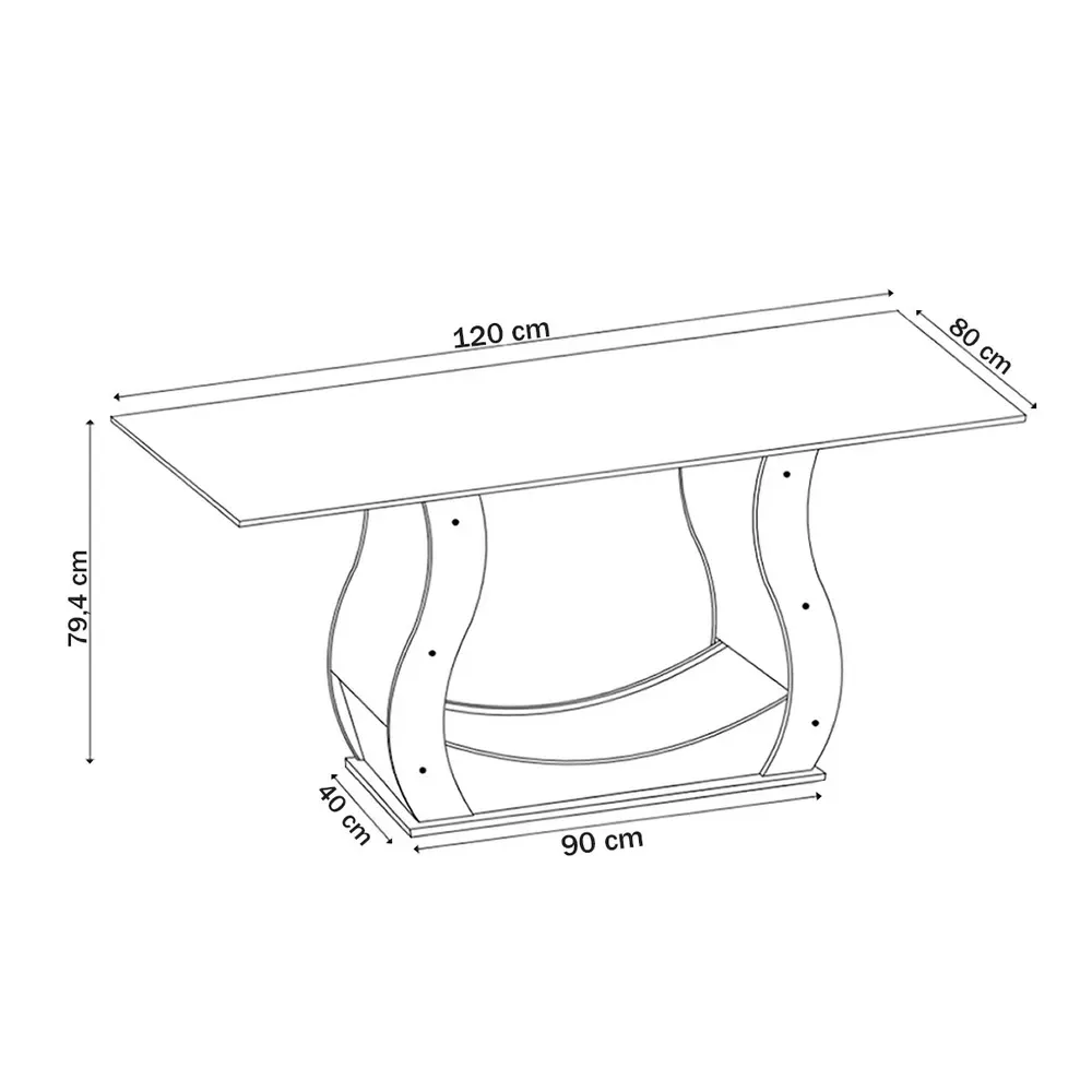 Mesa de Jantar 4 Lugares Capitani com Vidro Mel/Off White/Veludo Pastel - Viero Móveis - 3