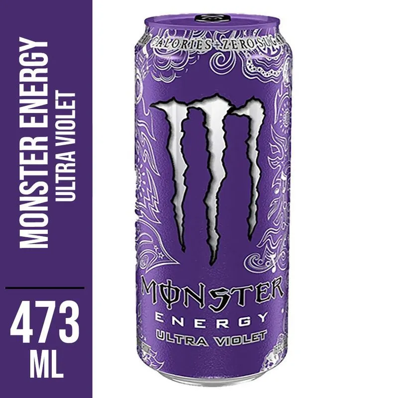Energético Monster Ultra Violeta Zero Açúcar Lata 473ml - Pack com 24 Unidades  - 1