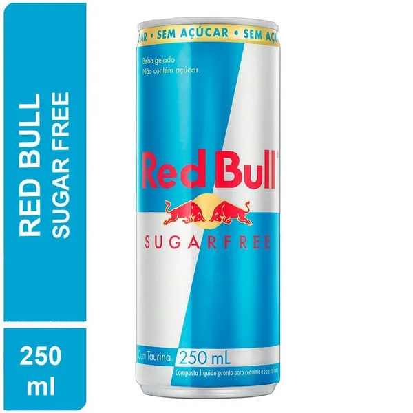 Energético Red Bull Sugar Free Lata 250ml - Pack com 24 Unidades 