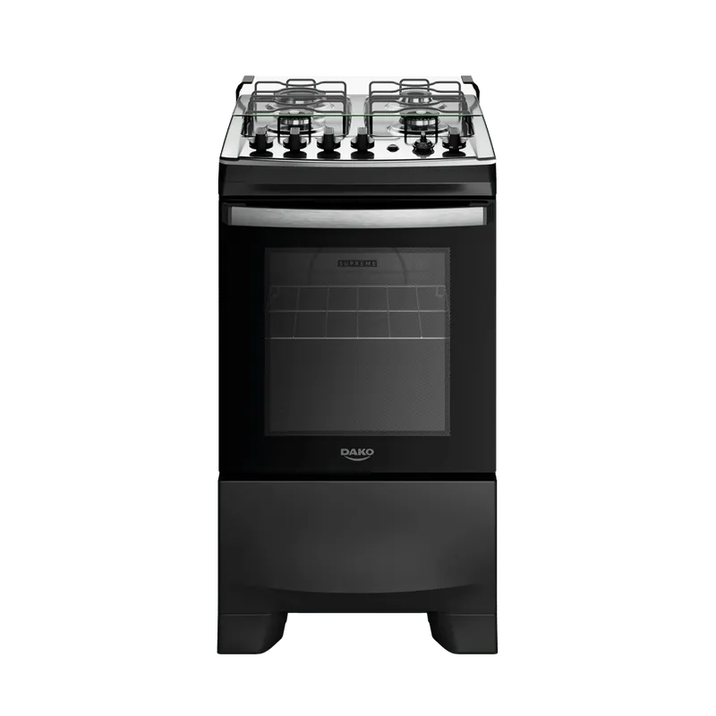 Fogão 4 Bocas Preto com Mesa Inox e Timer Dako Supreme Bivolt - 1