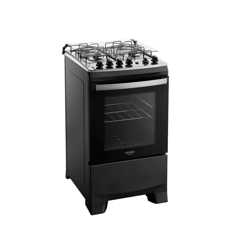 Fogão 4 Bocas Preto com Mesa Inox e Timer Dako Supreme Bivolt - 3
