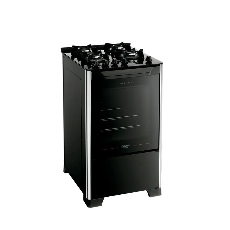 Fogão 4 Bocas Preto com Mesa de Vidro Dako Magister Bivolt - 2