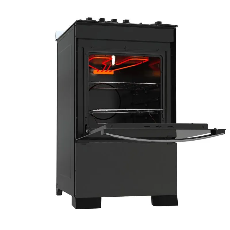 Fogão 4 Bocas Preto com Frente em Vidro Preto e Timer Digital Dako Diplomata Grill Bivolt - 3