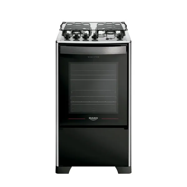 Fogão 4 Bocas Preto com Mesa Inox Dako Magister Bivolt
