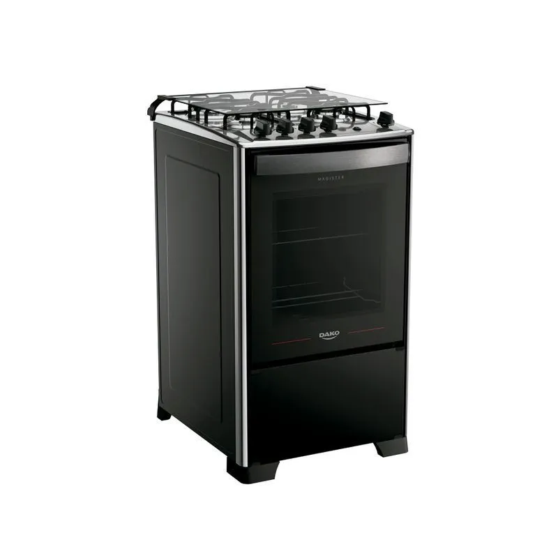 Fogão 4 Bocas Preto com Mesa Inox Dako Magister Bivolt - 2