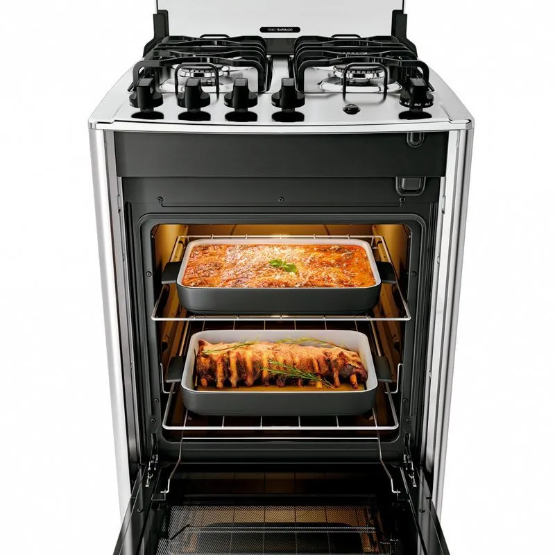 Fogão 4 Bocas Preto com Mesa Inox Dako Magister Bivolt - 3