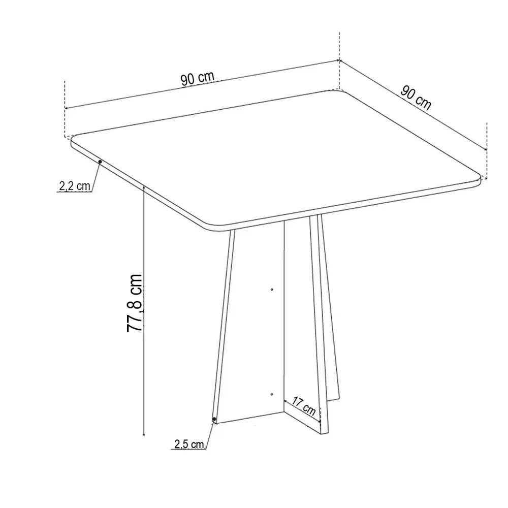 Mesa de Jantar 4 Lugares Vang com Vidro Mel/Cinza/Grafite - Viero Móveis - 3