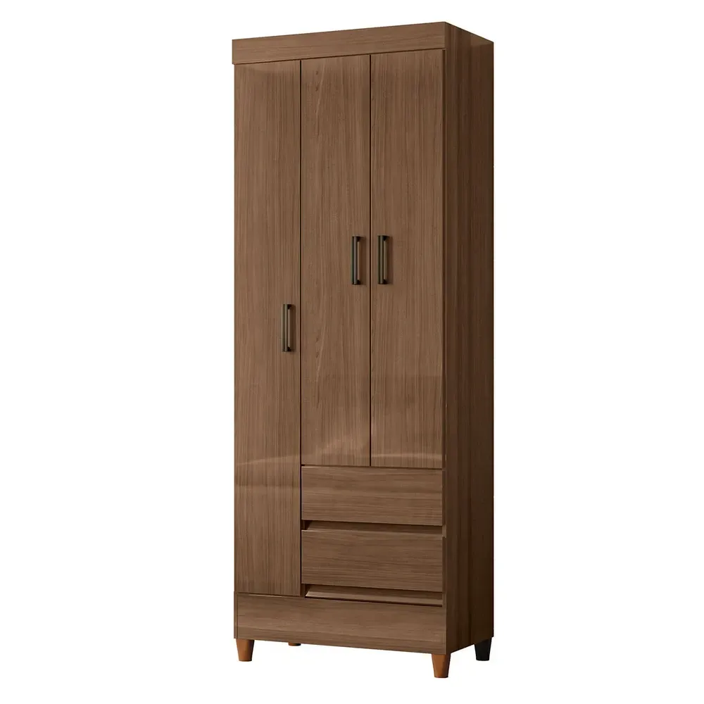 Guarda Roupa Solteiro Lux 3 Portas 2 Gavetas Jequitiba - Pnr Móveis - 2