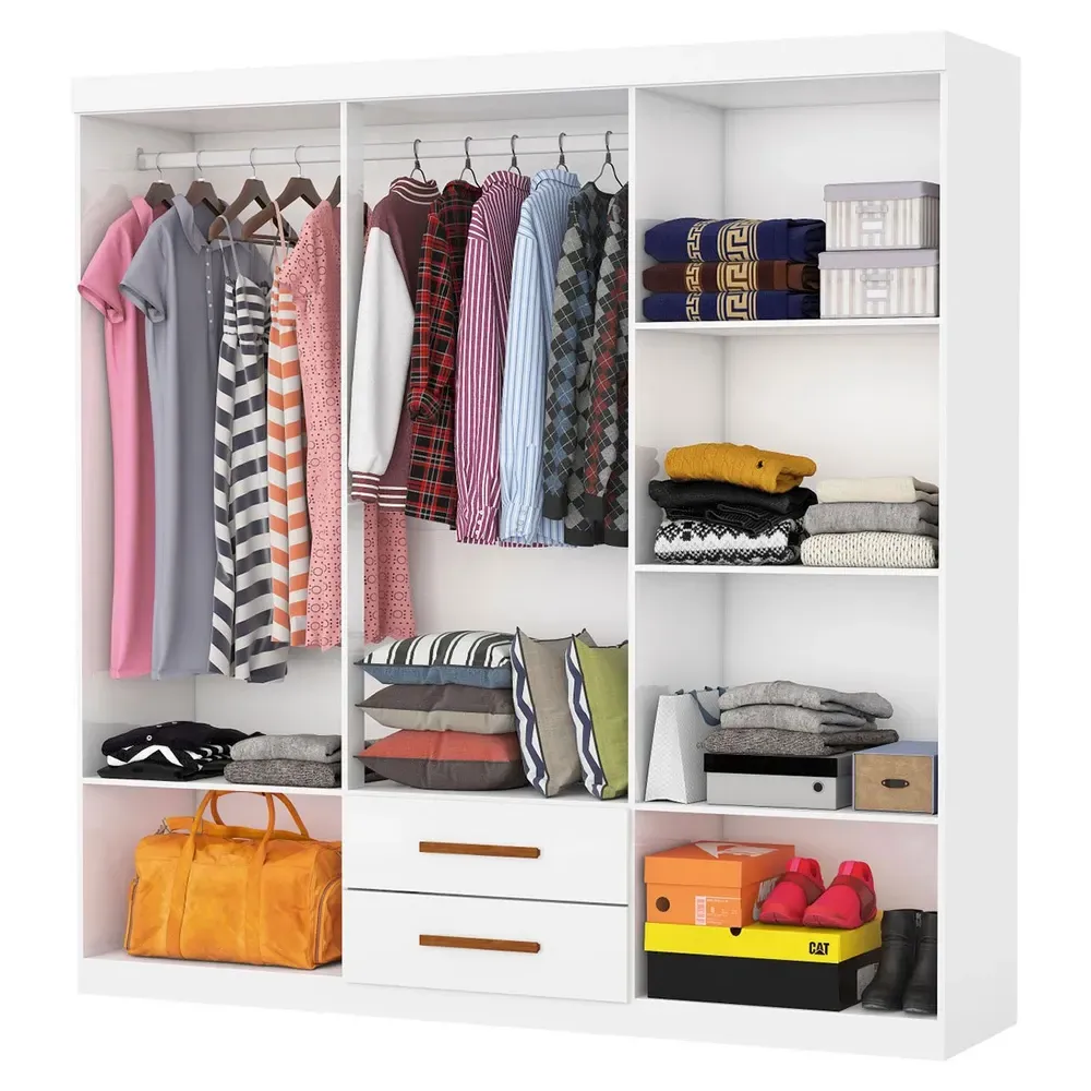 Guarda Roupa Solteiro Regalle 6 Portas 2 Gavetas Branco - Pnr Móveis - 2