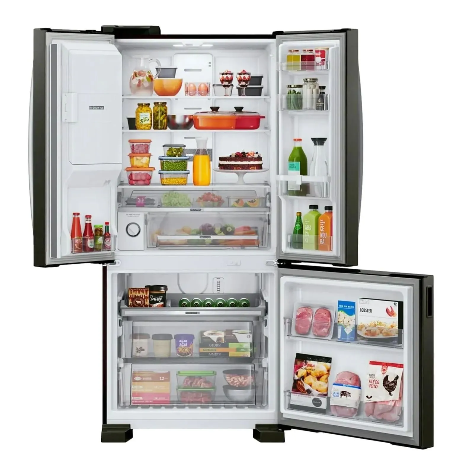 Geladeira Brastemp Eclipse Collection Frost Free Inverter French Door Água e Gelo na Porta 515 Litros Cor Black Inox - BRH85AE - 3