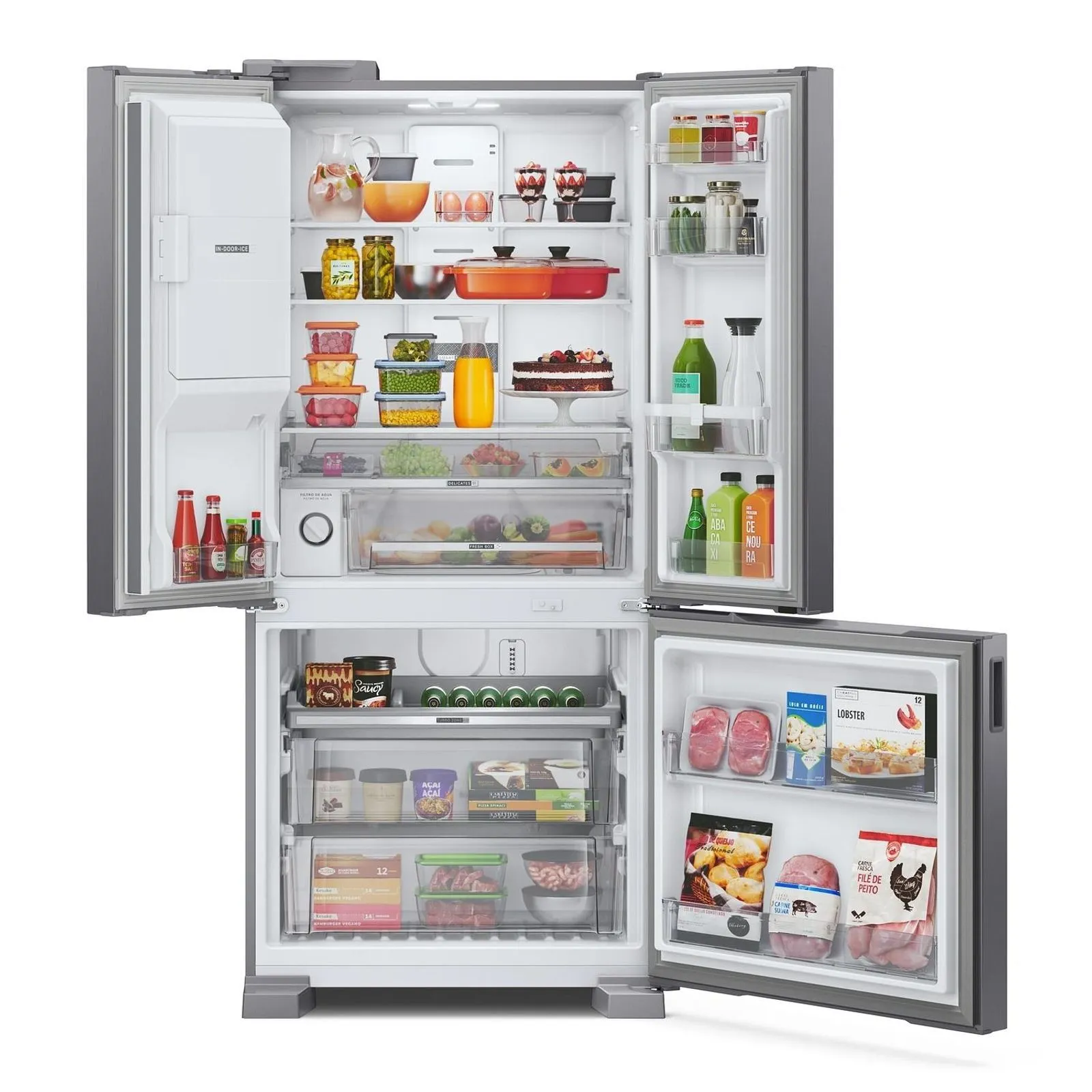 Geladeira Brastemp Gourmand Frost Free French Door Água e Gelo na Porta 515 Litros Cor Inox - BRH86AR - 3
