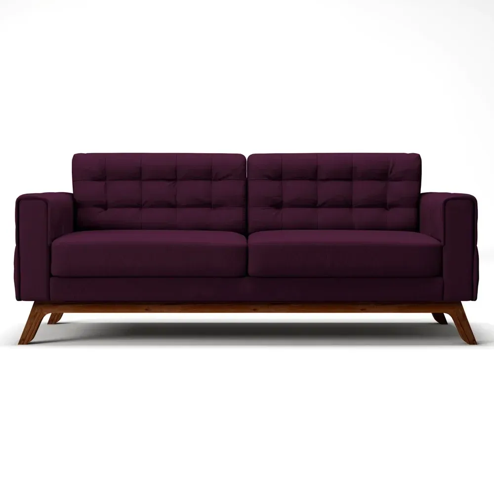 Sofá 230 cm 3 Lugares Sandero Veludo Uva - Domi - 3