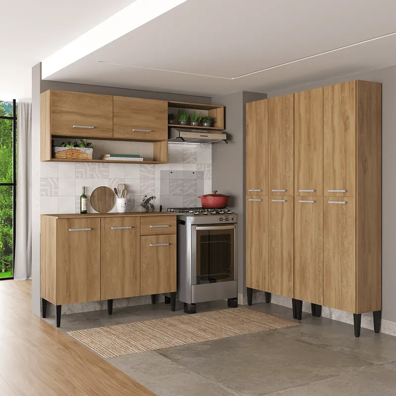 Armário de Cozinha Compacta Arizona Fusion Theree Carraro Carvalho - 1