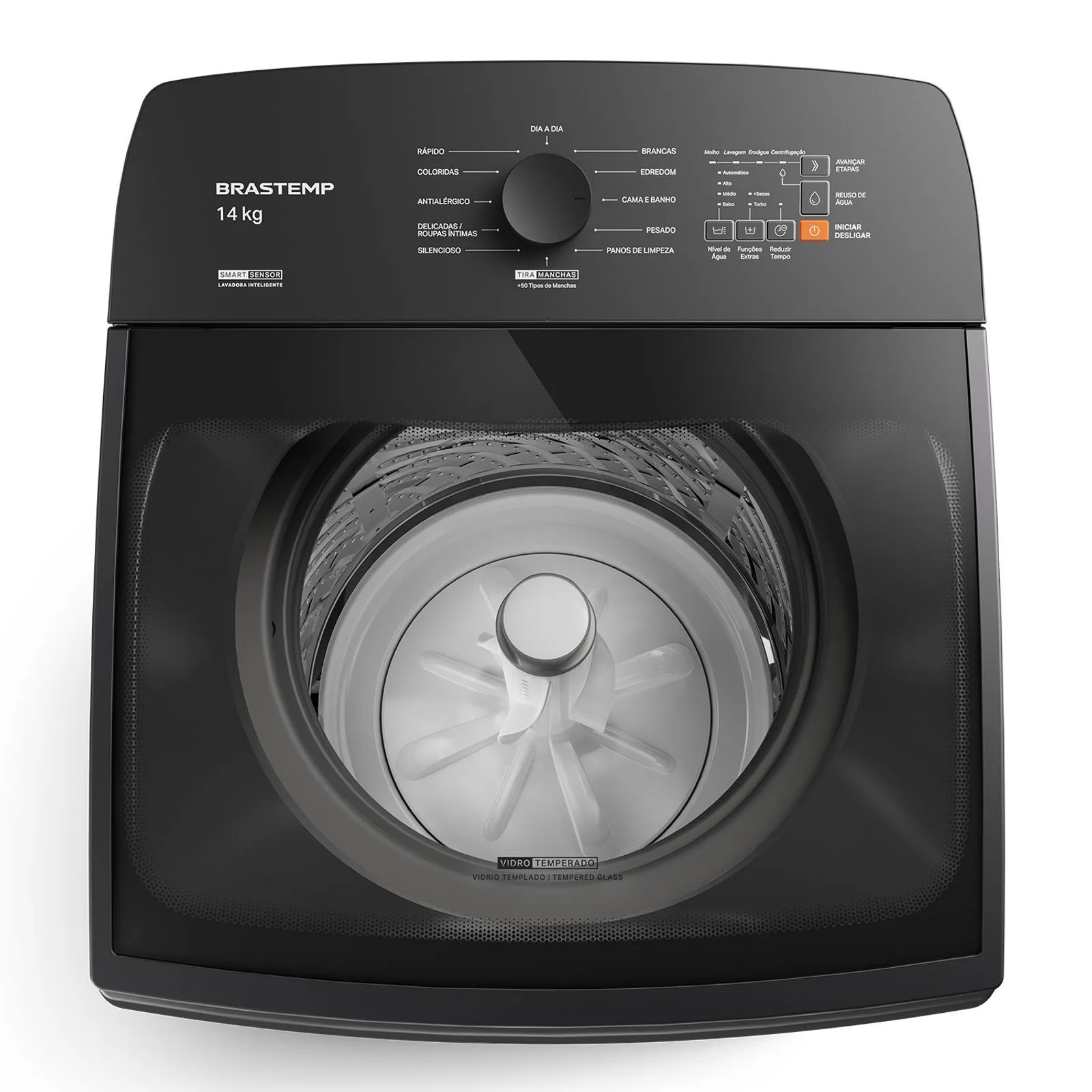 Máquina de Lavar Cinza Platinum Brastemp 14kg com Smart Sensor e Função Reduzir Tempo - BWJ14A9 - 3