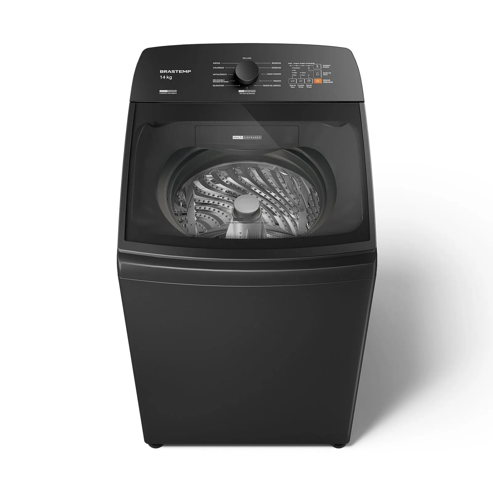 Máquina de Lavar Cinza Platinum Brastemp 14kg com Smart Sensor e Função Reduzir Tempo - BWJ14A9 - 1