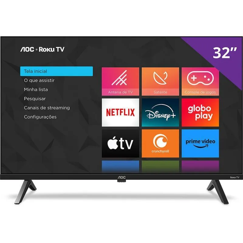 Smart TV 32" HD, Design sem bordas, Comando de voz, HDMI, USB, Wi-Fi Dual Band 32S5045/78G - AOC  - 1